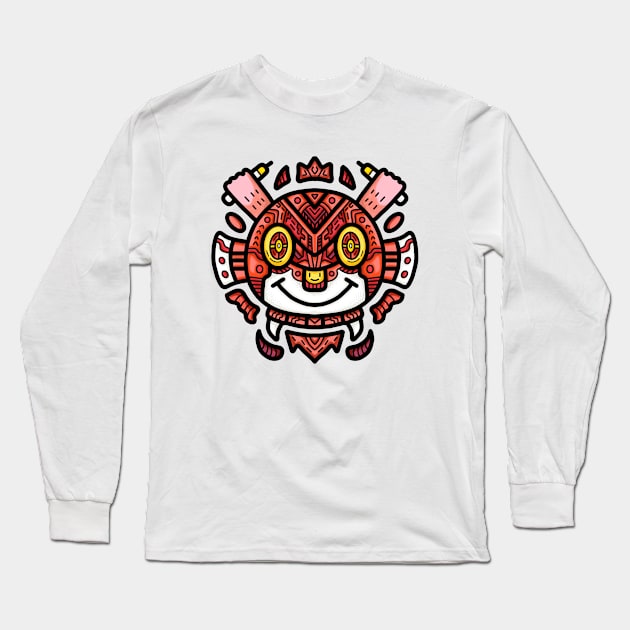 Mecha Emoji Doodle Art Long Sleeve T-Shirt by manbehindthebook